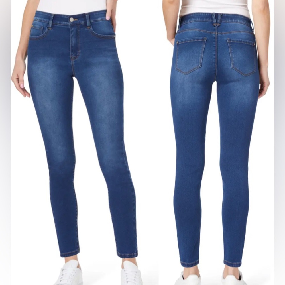 Curve Appeal Brand - Tummy Tucking High Rise Comfort Waist Skinny Jeans - Size 8